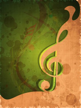 Retro müzik arka plan ile müzik notası.