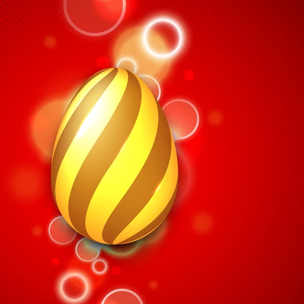 Huevo de Pascua dorado sobre fondo rojo. EPS 10 . — Vector de stock