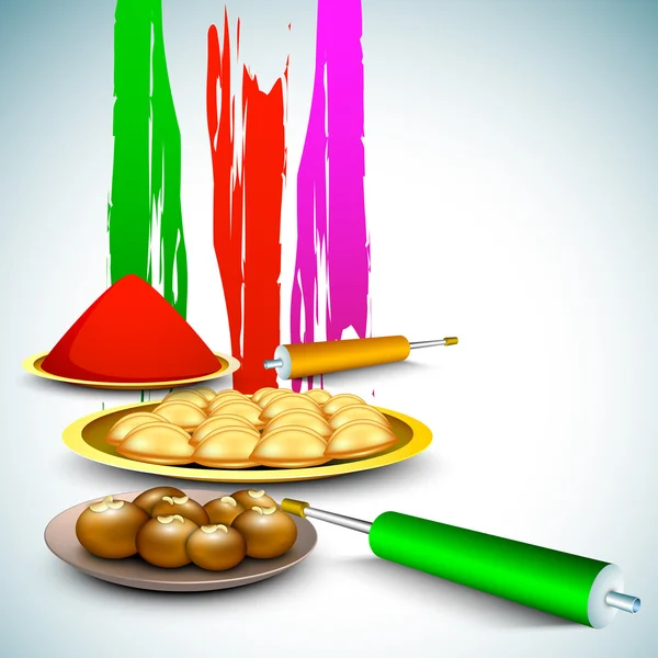Festival indio colorido Holi celebración fondo con colores — Vector de stock