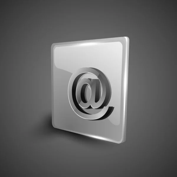 Błyszczący 3d web 2.0 adres e-mail "na" symbol ikonę zestaw. EPS 10. — Wektor stockowy