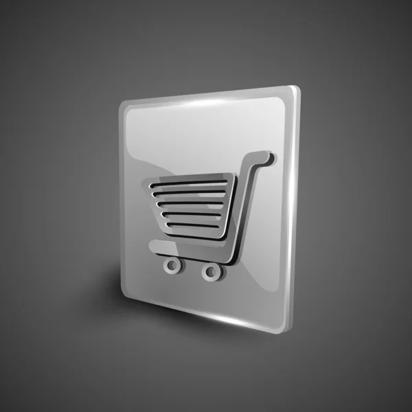 Glanzende 3d web 2.0 winkelen winkelwagen pictogram symboolset. EPS 10. — Stockvector