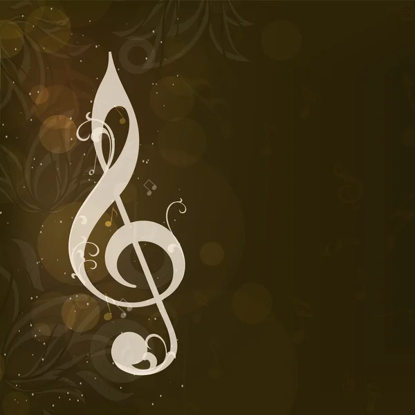 Abstract Musical Note on grungy brown background. — Stok Vektör