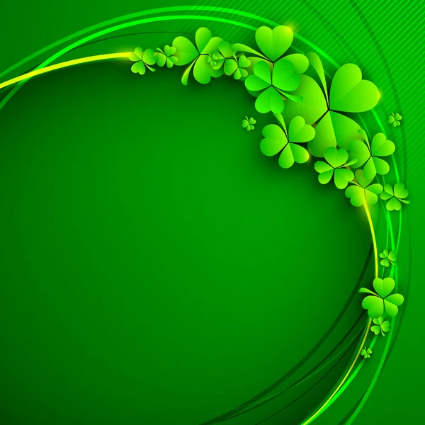 Irish four leaf lucky clovers background for Happy St. Patrick's — Stock Vector