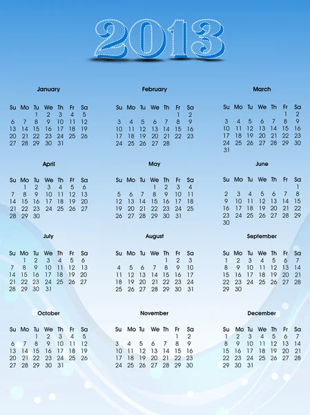 2013 jaar kalender. EPS 10. — Stockvector