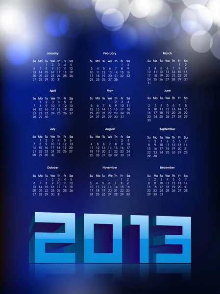 Календарь 2013 года. EPS 10 . — стоковый вектор