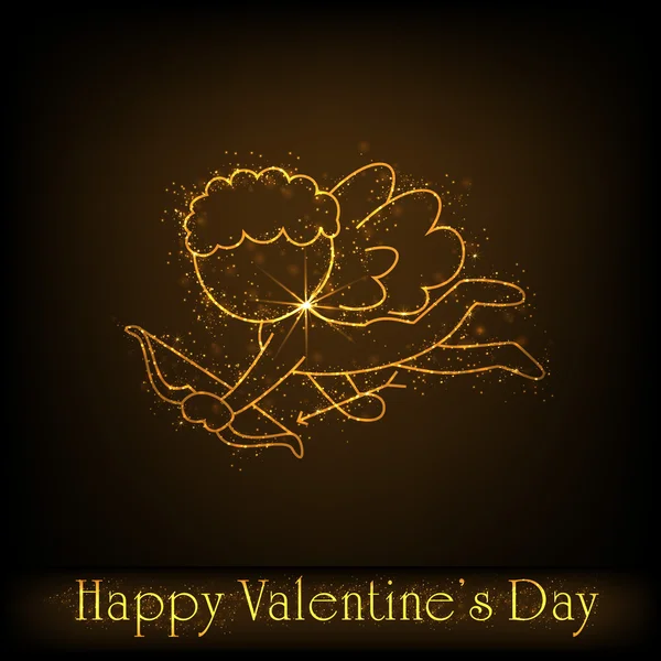 Happy Valentines Day background, gift car or greeting card with — Stock Vector