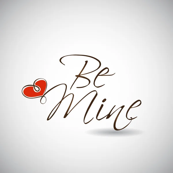 День святого Валентина фон с текстом Be Mine с глянцевым сердцем на — стоковый вектор
