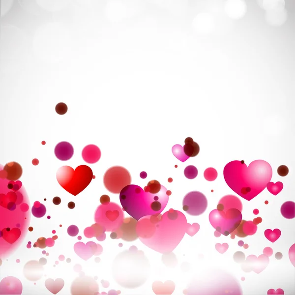 Happy Valentine's Day background with glossy pink hearts. EPS 10 — Stock Vector