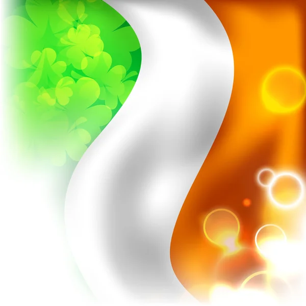 爱尔兰国旗挥舞设计. — 图库矢量图片