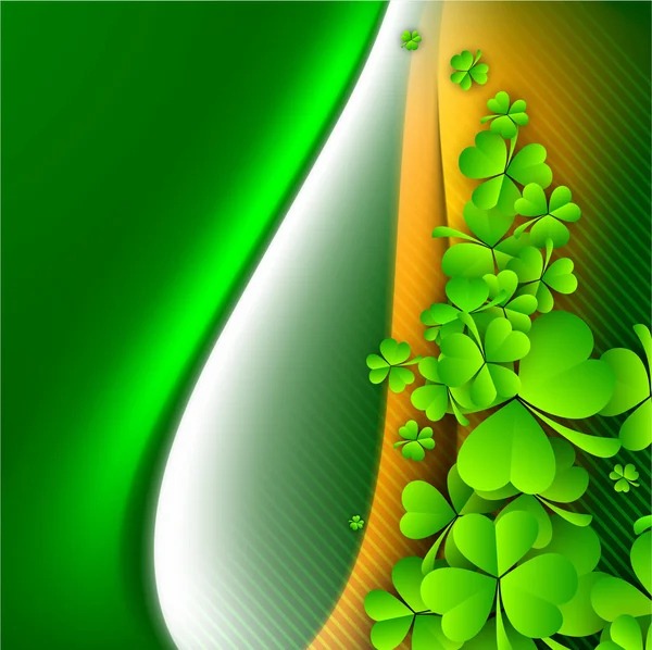 Irländska shamrock lämnar bakgrund för glad St. Patrick's Day. EP — Stock vektor