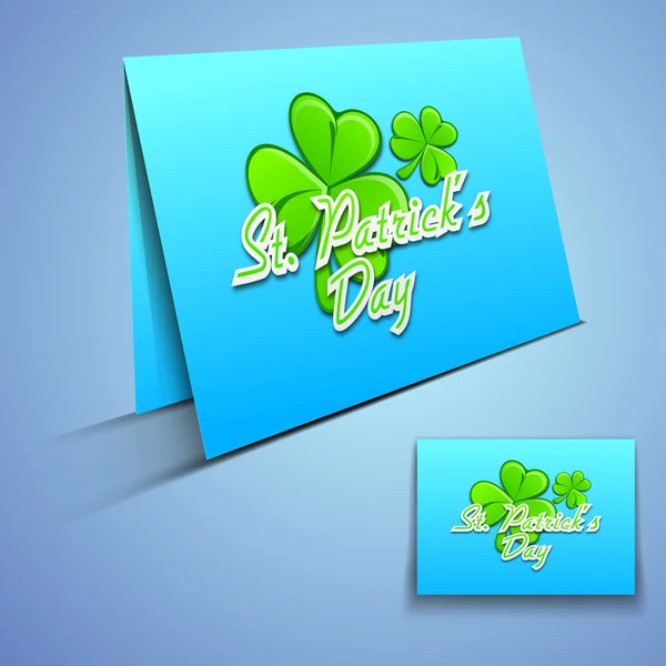 Irish shamrock leaves greeting or gift card for Happy St. Patric — Stock Vector