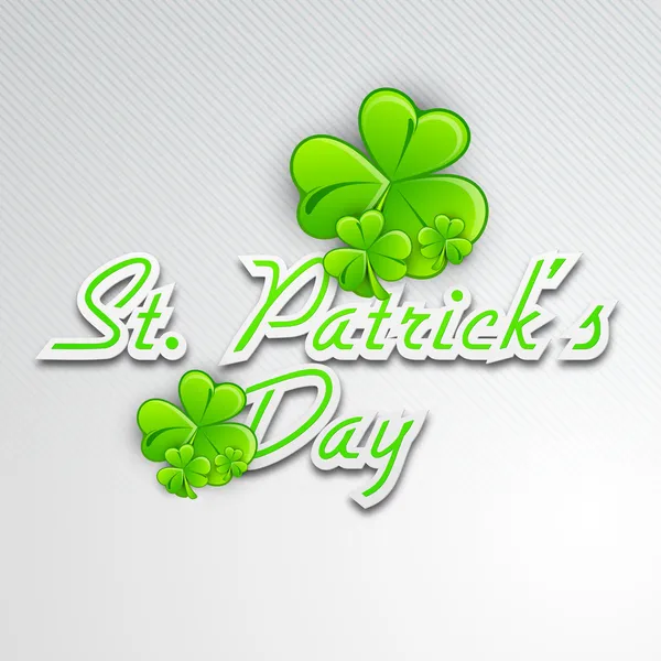 Irish four leaf lucky clovers background with text St. Patrick's — Stock Vector