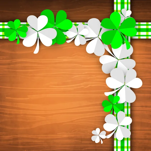 Shamrock irlandês deixa fundo para o Feliz Dia de São Patrício. PE — Vetor de Stock