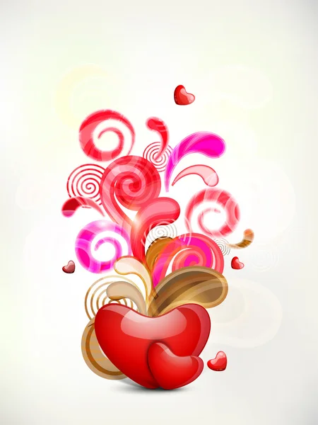 Happy Valentine's Day achtergrond met glanzende hart op op colorfu — Stockvector