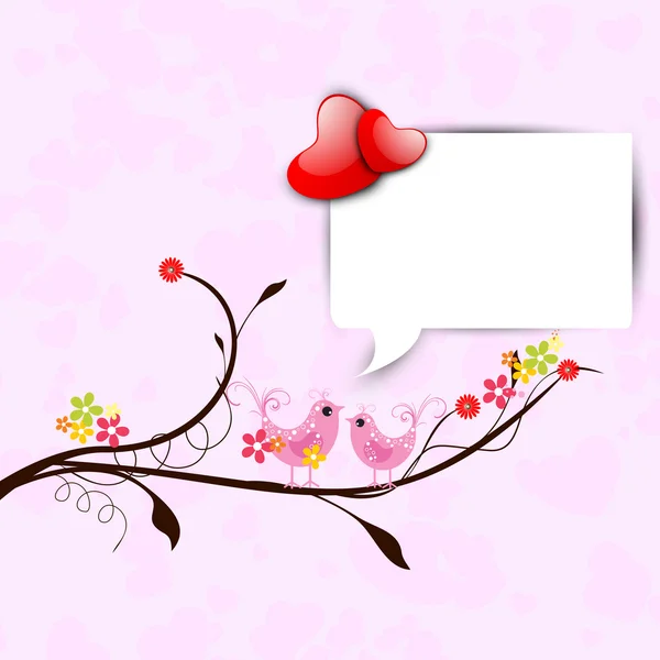Aftelkalender voor Valentijnsdag liefde kaart of wenskaart met schattige dwergpapegaaien. — Stockvector