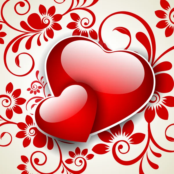 Glücklicher Valentinstag Liebe Hintergrund, Grußkarte mit glänzenden — Stockvektor