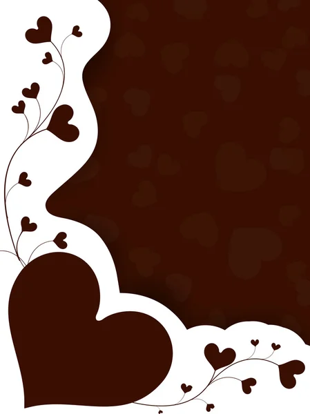 Happy Valentine's Day background with floral decorative heart sh — Stock Vector