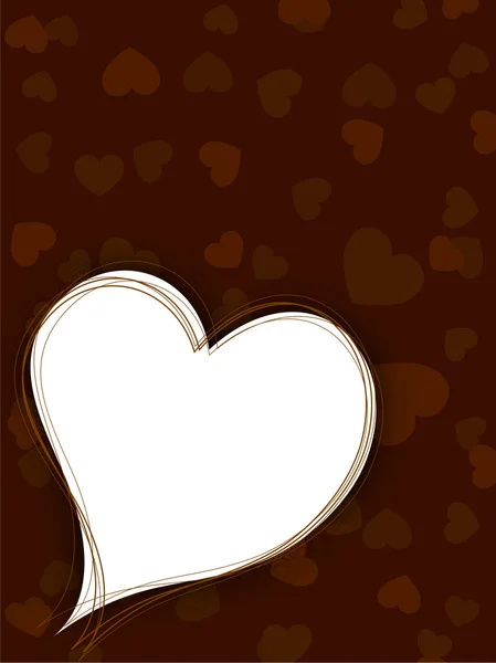 Fröhlicher Valentinstag Hintergrund mit Herzform auf braunem Rücken — Stockvektor