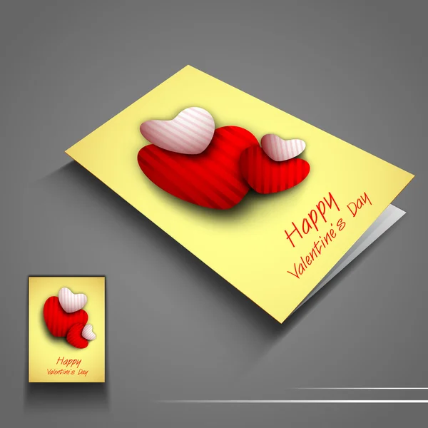 Folheto do Dia de São Valentim ou banner com coração vermelho. EPS 10 . —  Vetores de Stock