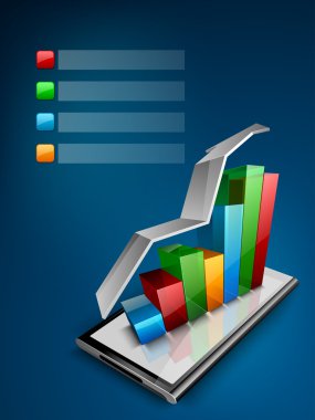 soyut 3d istatistik iş kar ve zarar arka plan. EPS 10.