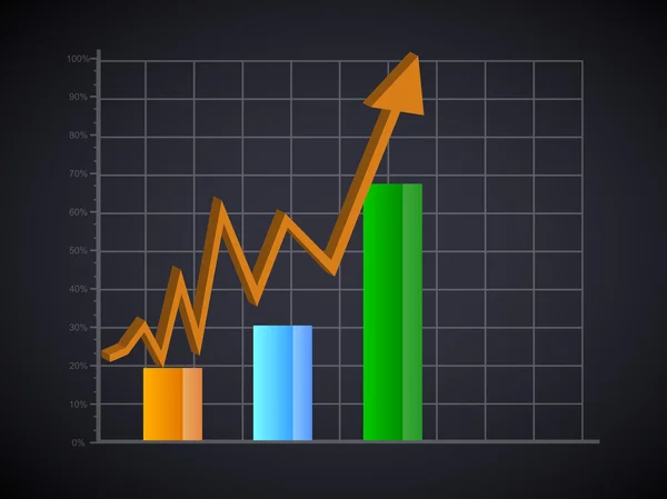 Statistiche 3D astratte, utile d'affari e sfondo di perdita. EPS 10 . — Vettoriale Stock