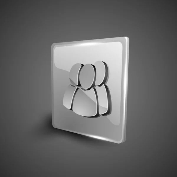 Ensemble d'icônes de symboles d'utilisateurs Web 3D 2.0 brillants. SPE 10 . — Image vectorielle