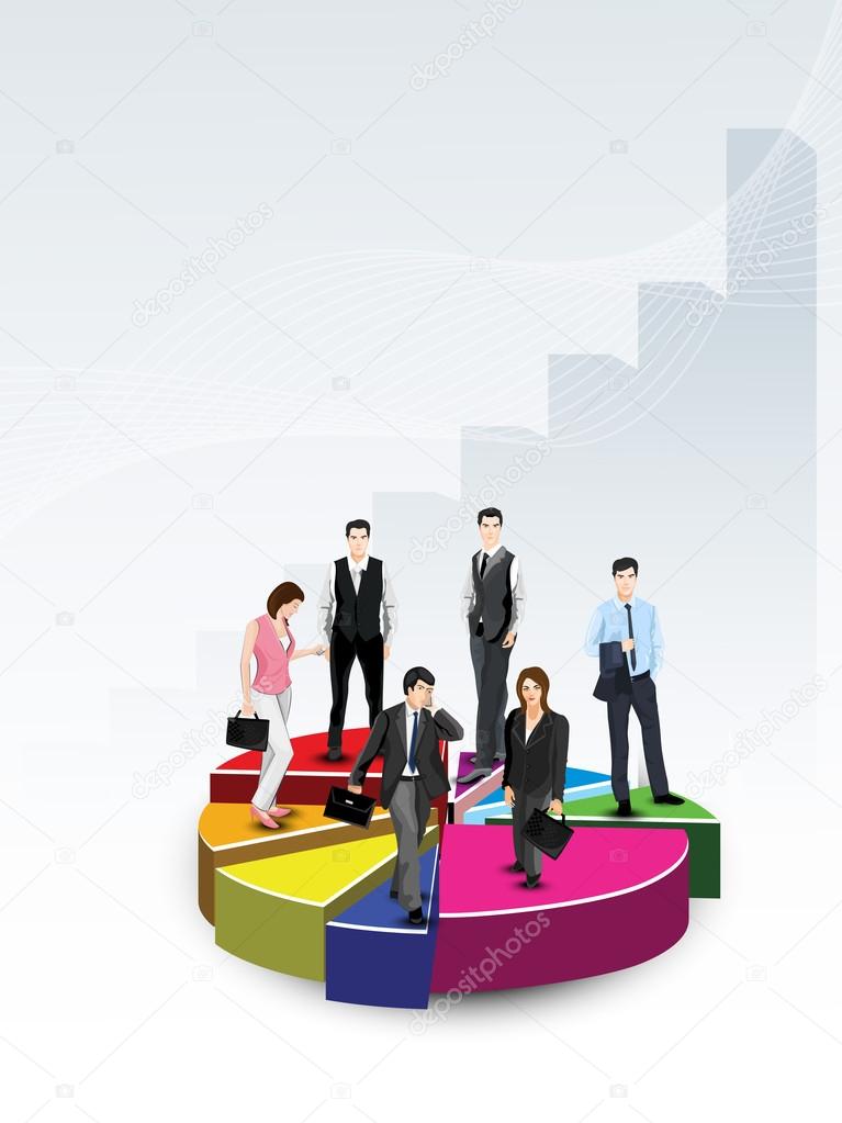 Business on pie chart, abstract background. EPS 10.