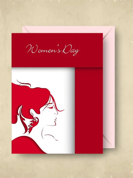 Tarjeta de felicitación del Día de la Mujer Feliz .. — Vector de stock