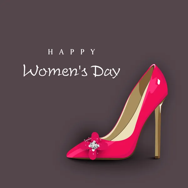 Happy Women 's Day Hintergrund mit Damenschuhen. — Stockvektor