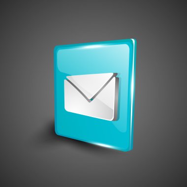 parlak 3d web 2.0 mesaj sembol simge seti. EPS 10