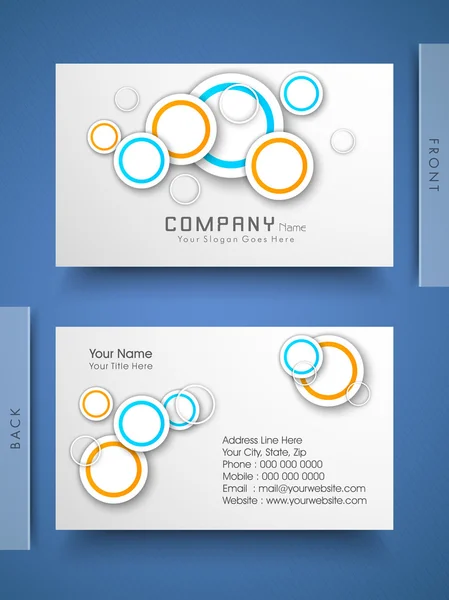 Abstract professional and designer business card template or vis — Stock Vector