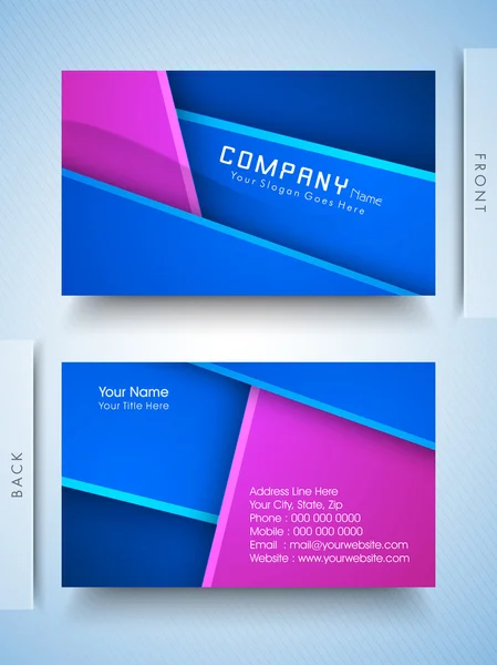 Abstract professional and designer business card template or vis — Stock Vector