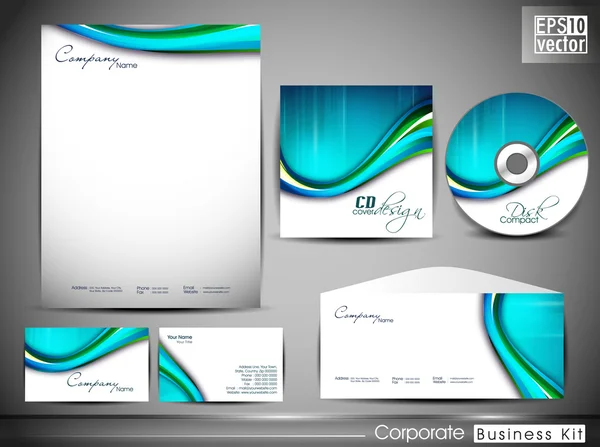 Kit de identidad corporativa profesional o kit de negocios para su autobús — Vector de stock