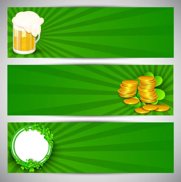 Website-Header oder Banner für St. Patrick 's Day Feier gesetzt w — Stockvektor