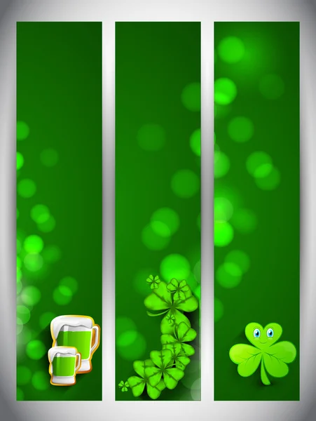 Honlap banner St. Patrick's Day ünnepség a shamro beállítása — Stock Vector