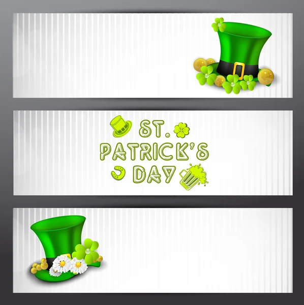 ウェブサイトのヘッダーやバナーの聖 Patrick の日お祝い w セット — ストックベクタ