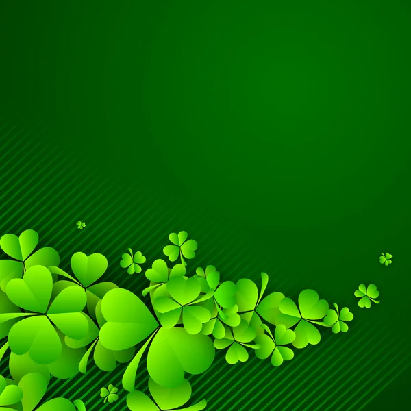 Irlandzki czterolistna szczęśliwe czterolistne koniczynki w tle dla Happy St Patrick's — Wektor stockowy