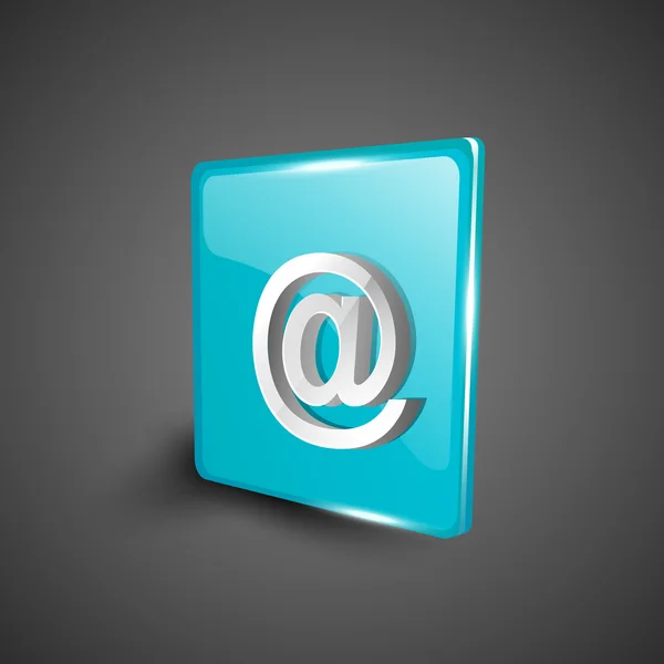 Glossy 3D web 2.0 email address 'at' symbol icon set. EPS 10. — Stock Vector