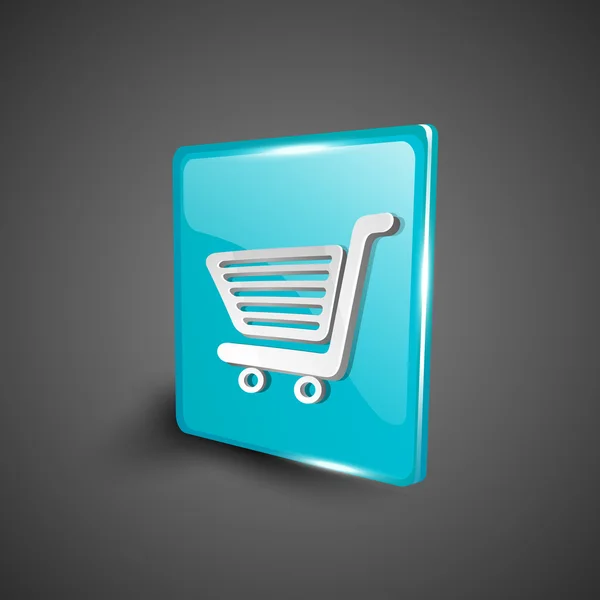 Conjunto de ícones de ícones de carrinho de compras 3D web 2.0 brilhante. EPS 10 . — Vetor de Stock
