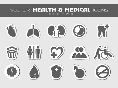 tıbbi simgeler kümesi. EPS 10.
