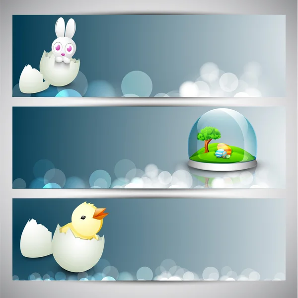 Website header or banner set for Happy Easter. — Stock Vector