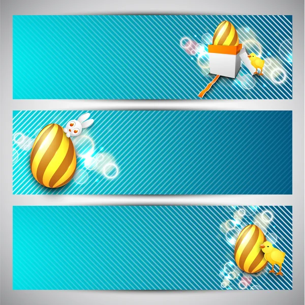 Website header or banner set for Happy Easter. — Stock Vector