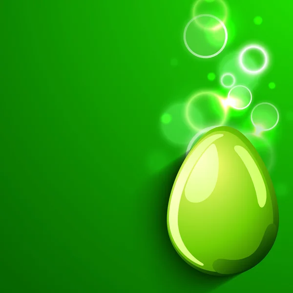 Πράσινο γυαλιστερό αυγό για καλό Πάσχα. — Διανυσματικό Αρχείο