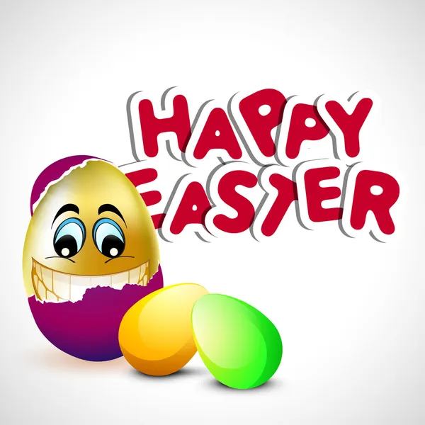Šťastné Velikonoce pozadí s úsměvem a vejce. — Stockový vektor
