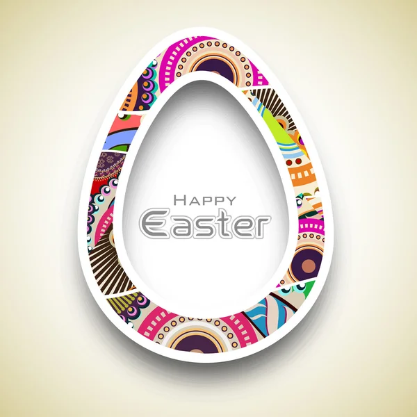 Colorido huevo de Pascua con texto Feliz Pascua . — Vector de stock