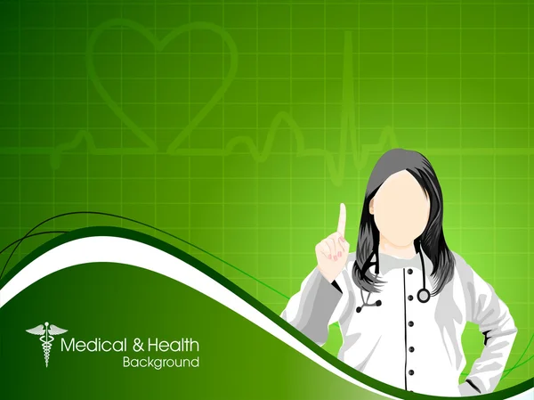 Antecedentes médicos y de salud con Doctor (Mujer). EPS 10 — Vector de stock