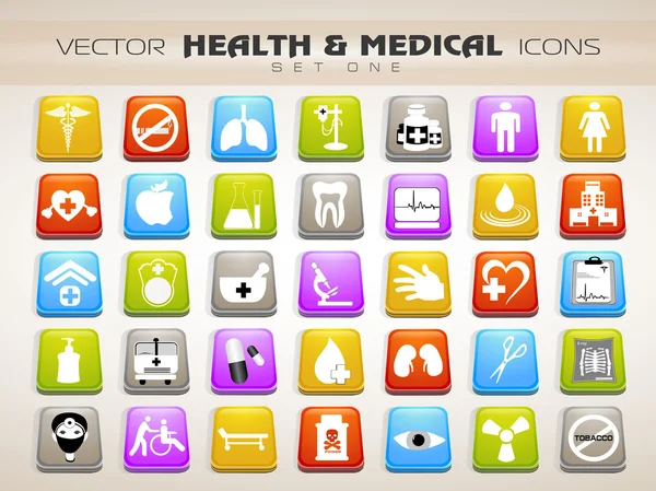Medical icons set. EPS 10. — Stock Vector