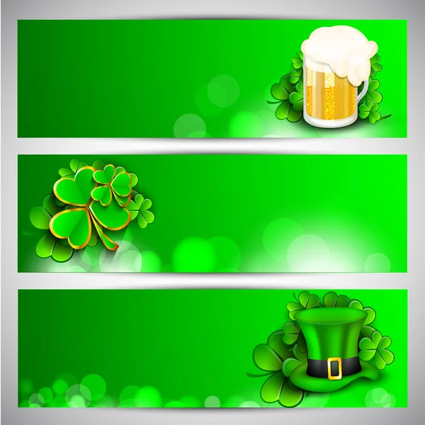 Website header or banner set for St. Patrick's Day celebration. — Stok Vektör