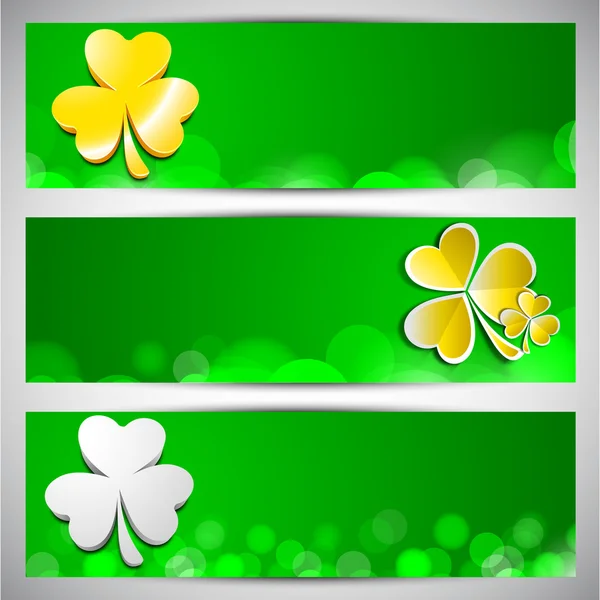 Encabezado del sitio web o banner establecido para la celebración del Día de San Patricio . — Vector de stock