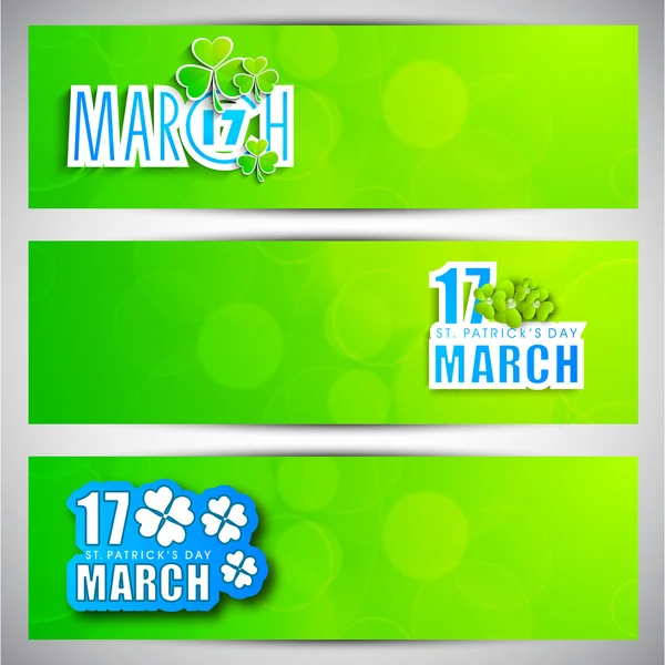 Website header or banner set for St. Patrick's Day celebration. — Stock Vector